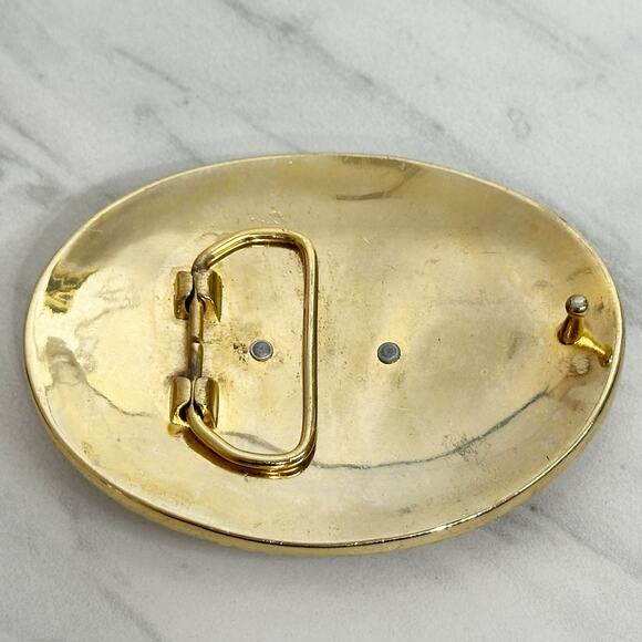 U Initial Western Belt Buckle Gold Silver Tone Ornate Scrollwork Design ✨ - Picture 12 of 14